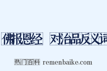 佛报恩经·对治品反义词是什么意思的图片